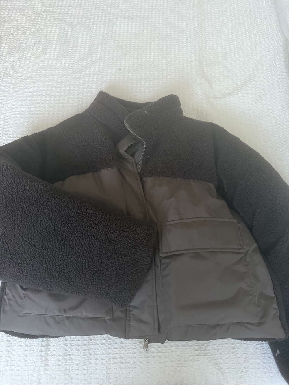 Brown Fleece Puffer Jacket